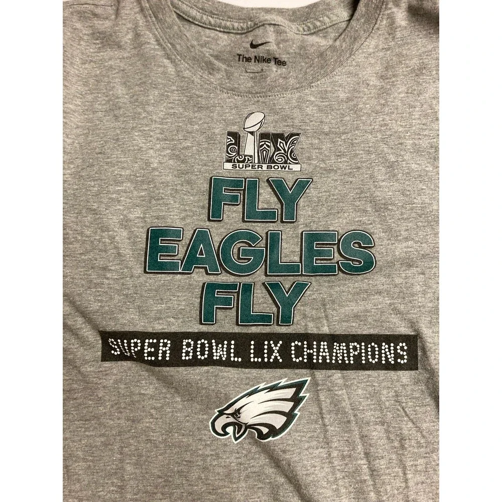 Nike Philadelphia Eagles Super Bowl LII Champions Gray Long Sleeve Shirt L